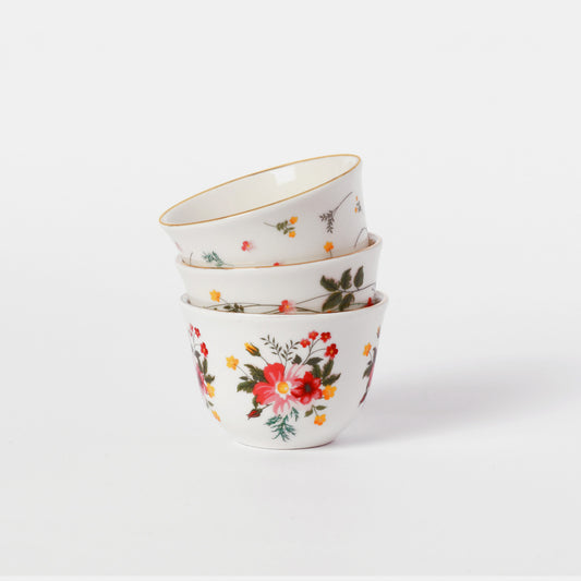 Vintage Blossom Arabic Cup - 6 Pcs Set