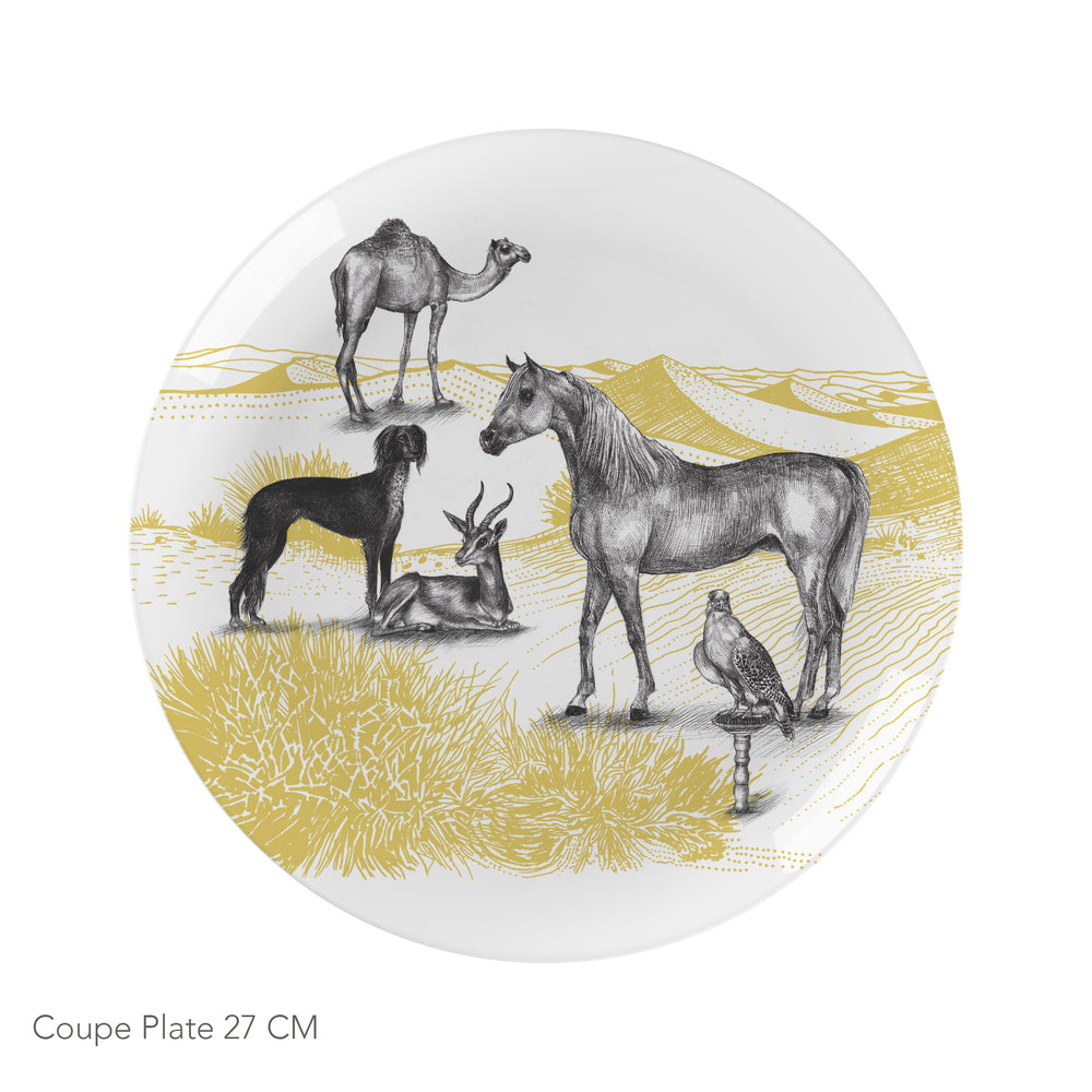 Animals Plate Gold Décor 28 CM - Rak Bone China