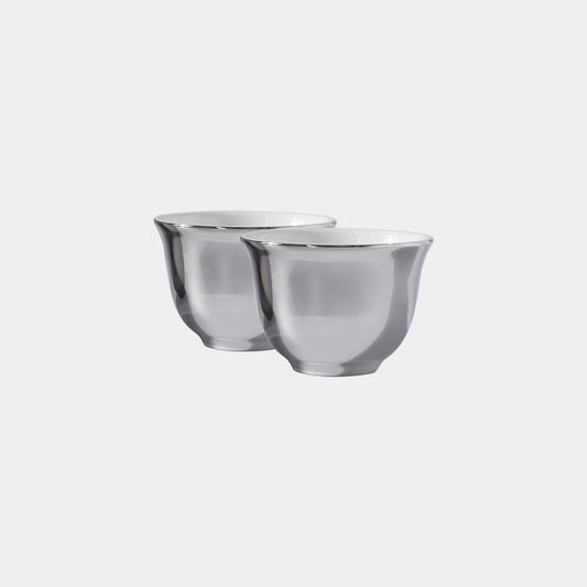 Silver Arabic Cups - 6 Pcs