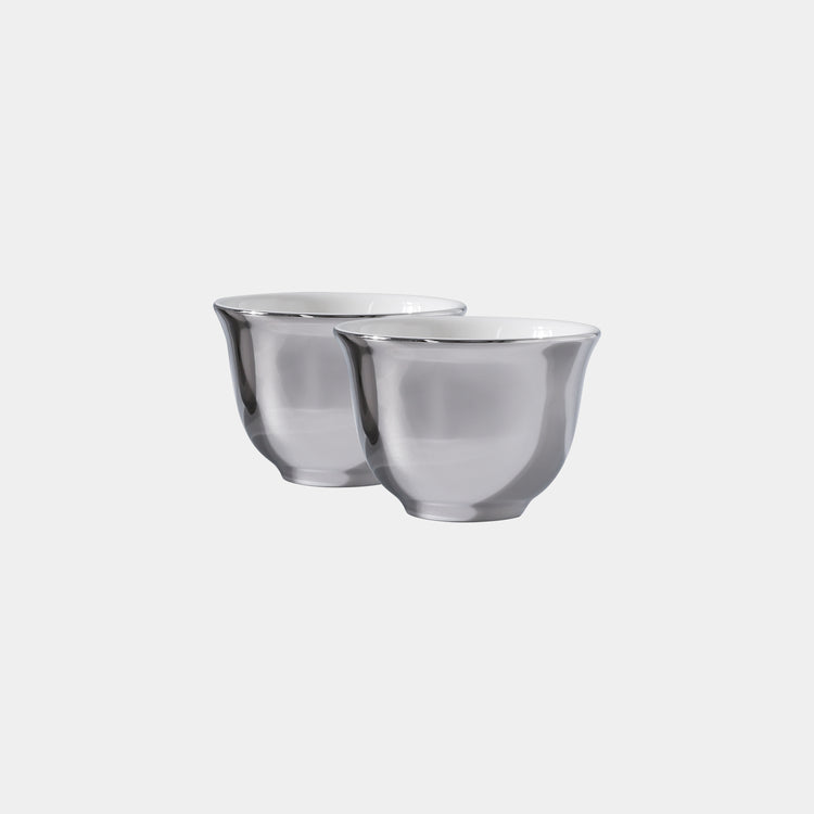 Silver Arabic Cups - 6 Pcs