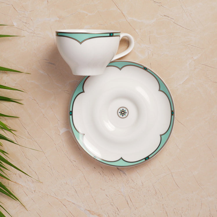Emerald Coffee Cup & Saucer Set - 4 Person
