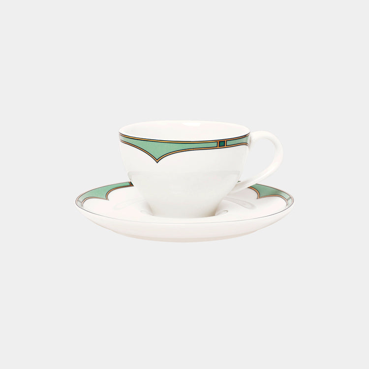 Emerald Coffee Cup & Saucer Set - 4 Person