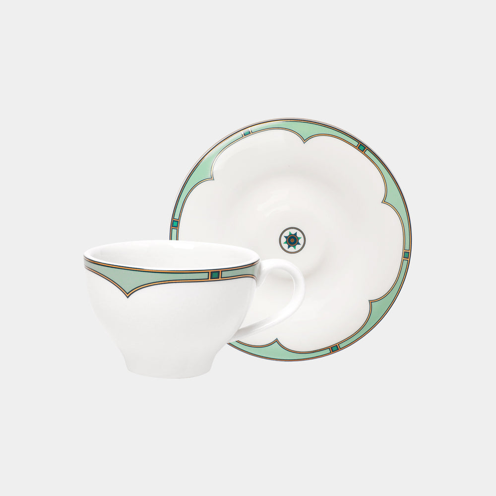 Emerald Coffee Cup & Saucer Set - 4 Person