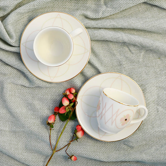 Azhara Espresso Cup & Saucer - 4 Pcs Set