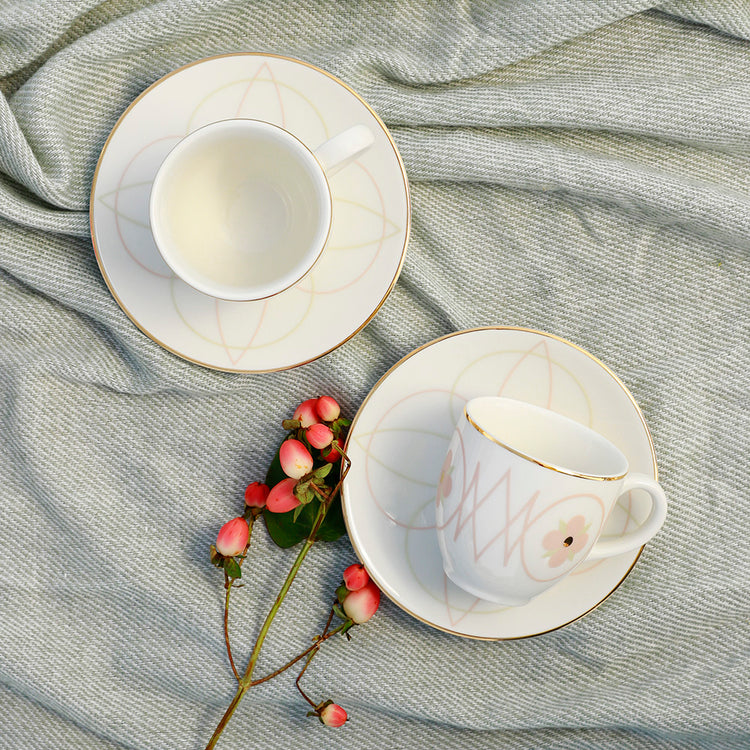 Azhara Espresso Cup & Saucer - 4 Pcs Set