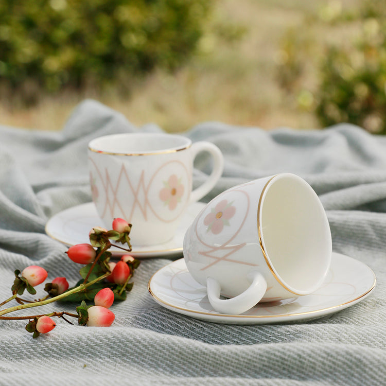 Azhara Espresso Cup & Saucer - 4 Pcs Set