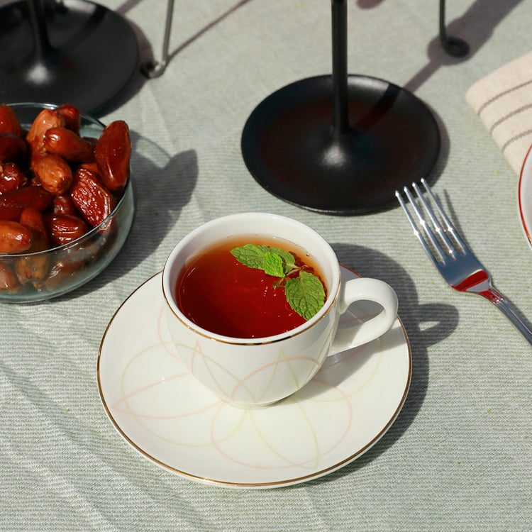 Azhara Coffee/Tea Cup & Saucer - 4 Pcs Set