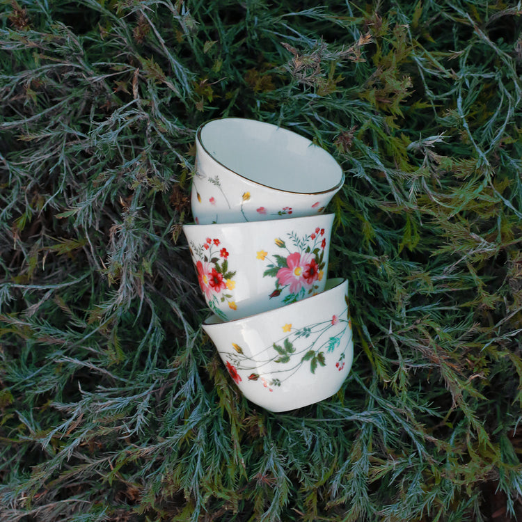 Vintage Blossom Arabic Cup - 6 Pcs Set