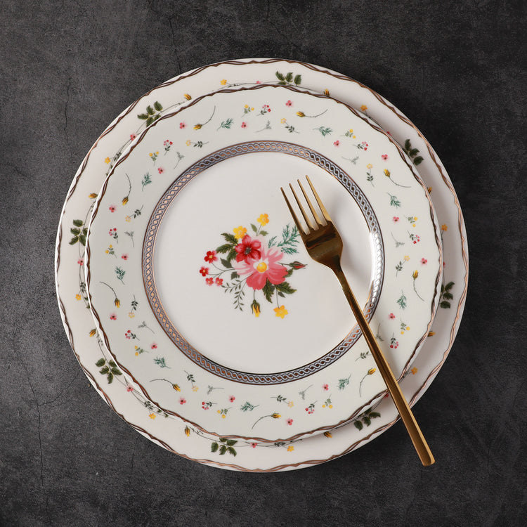 Vintage Blossom Dessert Plate - 4 Pcs Set