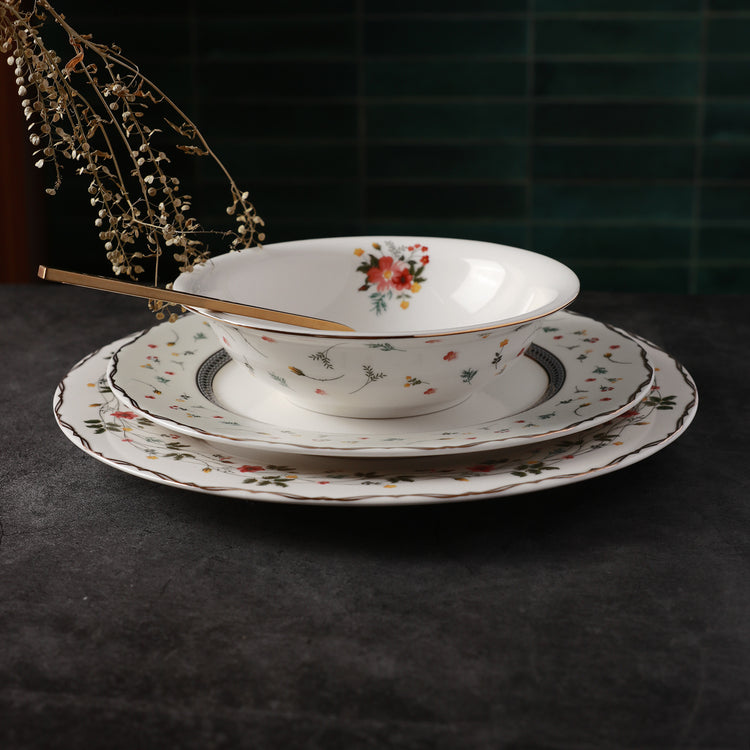 Vintage Blossom Dessert Plate - 4 Pcs Set