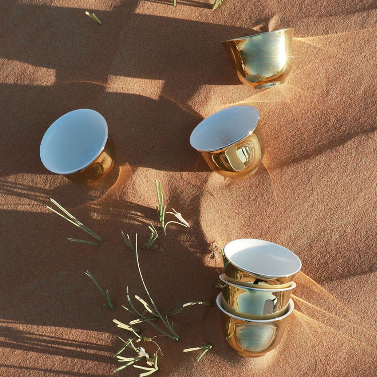 Golden Arabic Cups - 6 Pcs