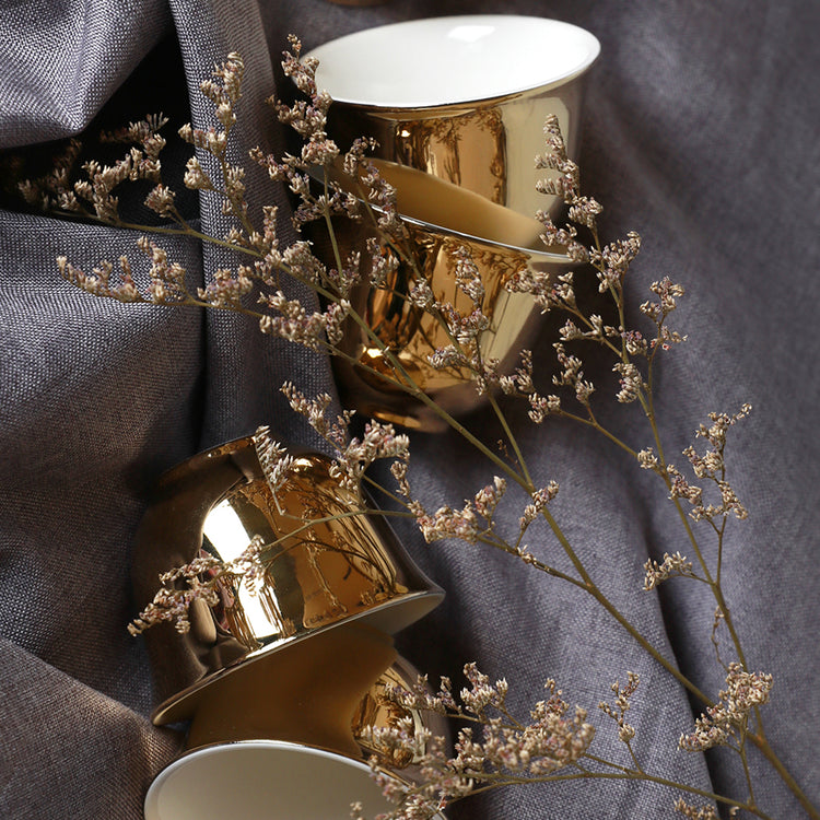 Golden Arabic Cups - 6 Pcs